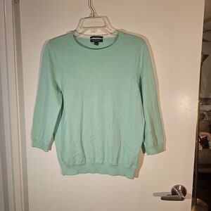 Lands' End Light Green Cotton Sweater